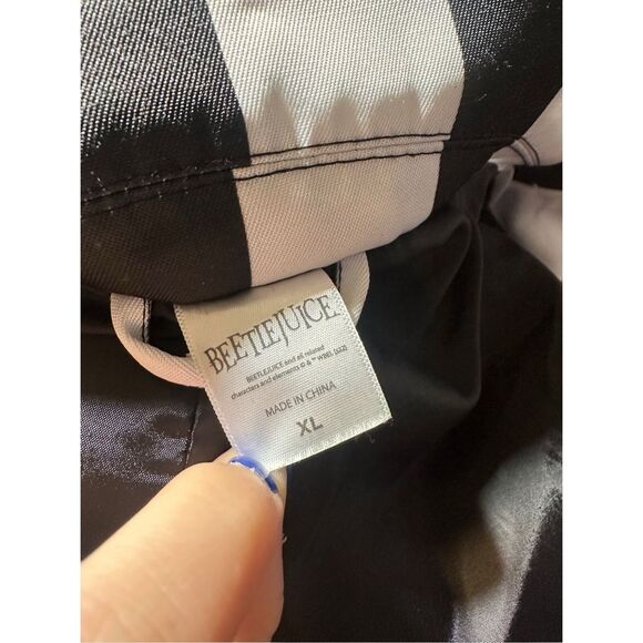 Beetlejuice Blazer Jacket Youth XL Black and White Striped Cosplay Costume Dress - Picture 4 of 4